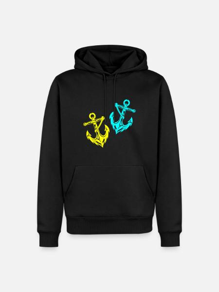 Anchor Icon Icon - Men’s Premium Organic Hoodie - black