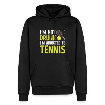 Ich Bin Süchtig Nach Tennis Lustige Sportspieler - Männer Premium Bio Hoodie - Schwarz - Vorne - Nico (187cm)