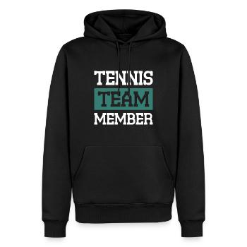 Tennis Team - Männer Premium Bio Hoodie - Schwarz - Vorne - Nico (187cm)