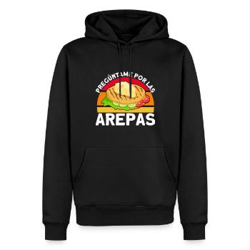Gourmands Arepa Arepas Gesche colombien - Sweat à capuche Premium bio Homme - noir - Devant - Nico (187cm)