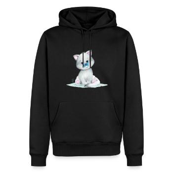 Niedlicher Polarfuchs - Männer Premium Bio Hoodie - Schwarz - Vorne - Nico (187cm)