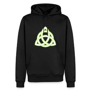 Triskolion Triskele - Männer Premium Bio Hoodie - Schwarz - Vorne - Nico (187cm)