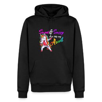 Aunticorn Aunt Unicorn Family Lustig Unicorn - Men’s Premium Organic Hoodie - black - Front - Nico (187cm)