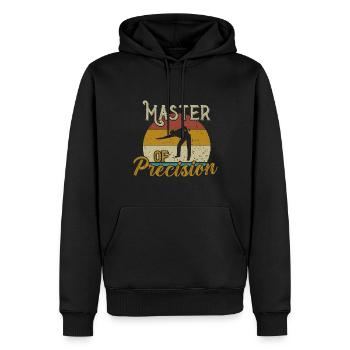 Maître de La Précision / Snooker de Billard - Sweat à capuche Premium bio Homme - noir - Devant - Nico (187cm)