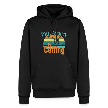 My Yarn is Calling / Häkeln - Männer Premium Bio Hoodie - Schwarz - Vorne - Nico (187cm)