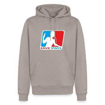 Deejay - Save Vinyl - Männer Premium Bio Hoodie - Taupe - Vorne - Nico (187cm)