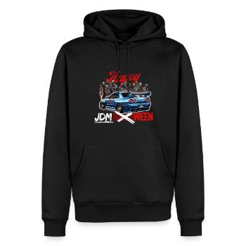 Jdm Halloween edition / Costume de mécanicien Tuning - Sweat à capuche Premium bio Homme - noir - Devant - Nico (187cm)