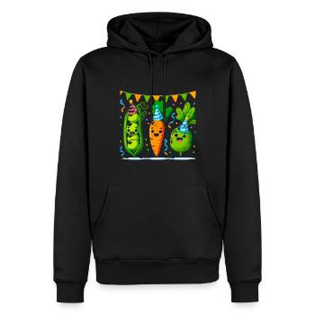 Festlicher Gemüsespaß für einen Gemüseliebhaber - Männer Premium Bio Hoodie - Schwarz - Vorne - Nico (187cm)