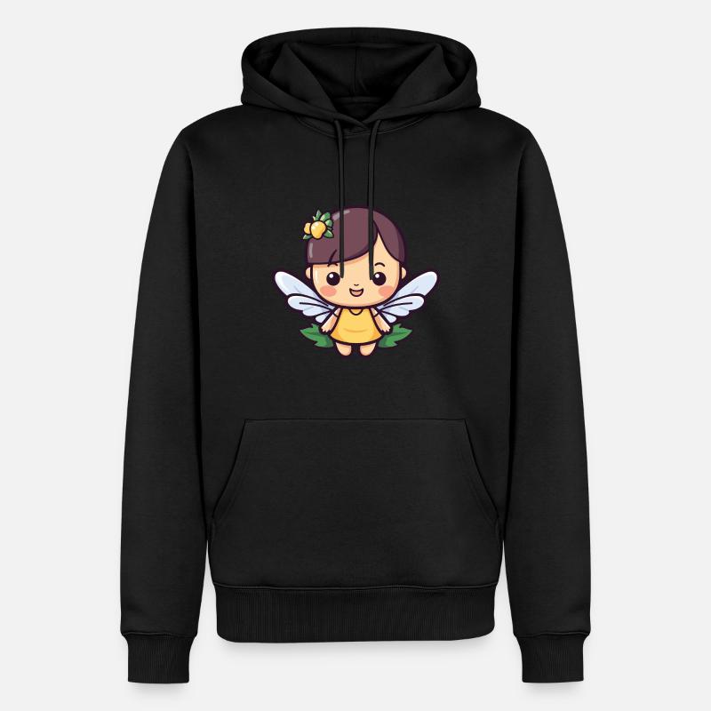 Fee Niedlich Märchen - Männer Premium Bio Hoodie - Schwarz