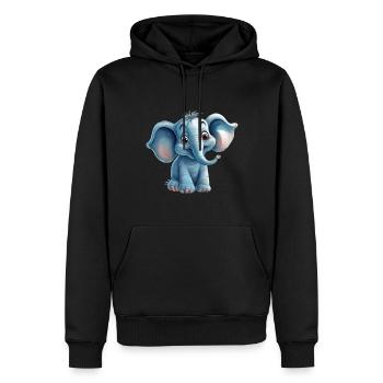 Niedlicher Elefant für Kinder für Kinder - Männer Premium Bio Hoodie - Schwarz - Vorne - Nico (187cm)