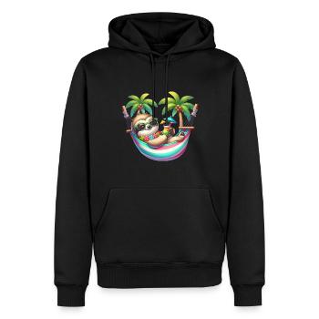 Urlaub Glückseligkeit Faultier Faul für einen - Männer Premium Bio Hoodie - Schwarz - Vorne - Nico (187cm)