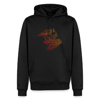 Cycliste Femme Cyclisme Cyclisme VTT - Sweat à capuche Premium bio Homme - noir - Devant - Nico (187cm)