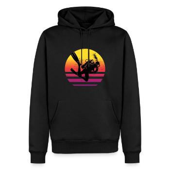 Scuba Diver Plongée Homme Diver Diver - Sweat à capuche Premium bio Homme - noir - Devant - Nico (187cm)