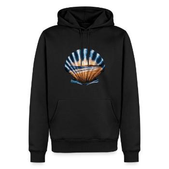 Muschel Strand Szene Serene Ozean Landschaft - Männer Premium Bio Hoodie - Schwarz - Vorne - Nico (187cm)
