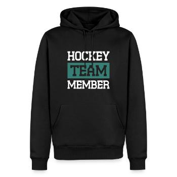 Équipe de hockey - Sweat à capuche Premium bio Homme - noir - Devant - Nico (187cm)