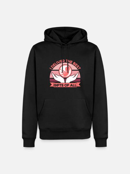 Doula Obstétricien Cadeau - Sweat à capuche Premium bio Homme - noir