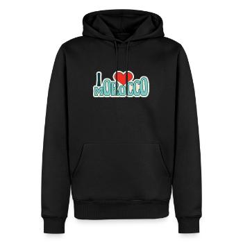 I love morocco - Sweat à capuche Premium bio Homme - noir - Devant - Nico (187cm)