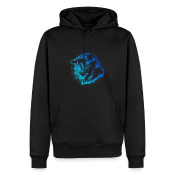 Mountainbike Mountainbiker Radfahrer MTB - Männer Premium Bio Hoodie - Schwarz - Vorne - Nico (187cm)