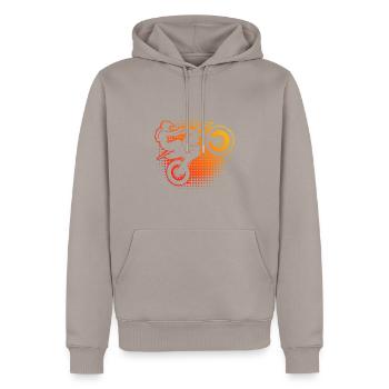 Supermoto Dirt Bike Freestyle Motocross Homme - Sweat à capuche Premium bio Homme - taupe - Devant - Nico (187cm)