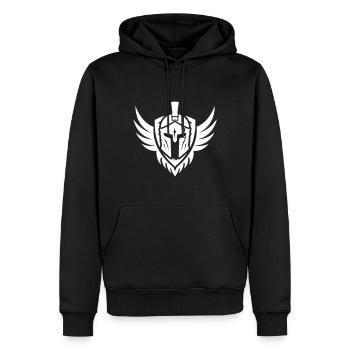 Symbole du casque Spartan - Sweat à capuche Premium bio Homme - noir - Devant - Nico (187cm)
