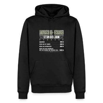 Landmaschinenmechaniker Stundenlohn Landmaschinen - Männer Premium Bio Hoodie - Schwarz - Vorne - Nico (187cm)