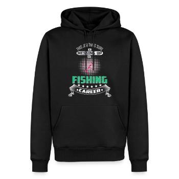 Lustiges Angler T-Shirt Geschenkidee für Fischer - Männer Premium Bio Hoodie - Schwarz - Vorne - Nico (187cm)