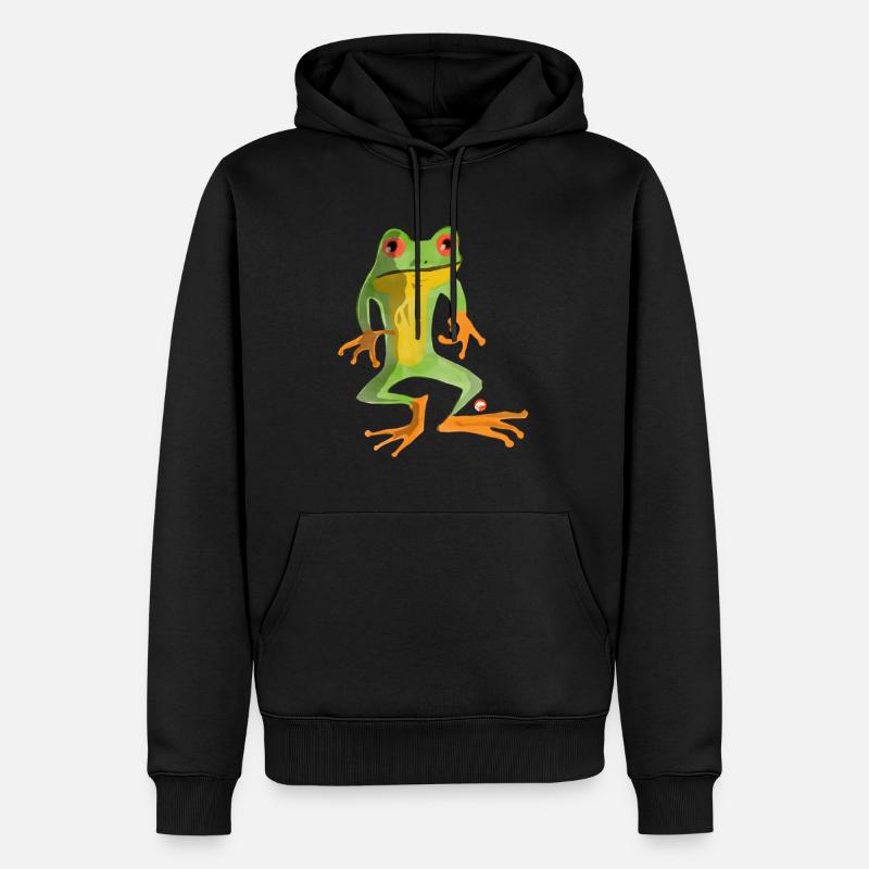 Frosch - Männer Premium Bio Hoodie - Schwarz