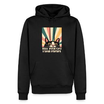 Design rétro amusant pour chat – Dites à votre chat PSPS - Sweat à capuche Premium bio Homme - noir - Devant - Nico (187cm)