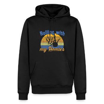Rouler avec mes Homies / Bowling - Sweat à capuche Premium bio Homme - noir - Devant - Nico (187cm)