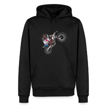 Motocross / Enduro / Freestyle mx / Dirtbike retro - Männer Premium Bio Hoodie - Schwarz - Vorne - Nico (187cm)