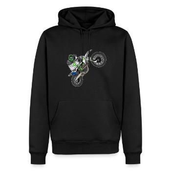 Motocross / Enduro / Freestyle mx / Dirtbike retro - Männer Premium Bio Hoodie - Schwarz - Vorne - Nico (187cm)