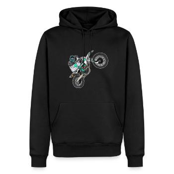 Motocross / Enduro / Freestyle mx / Dirtbike retro - Männer Premium Bio Hoodie - Schwarz - Vorne - Nico (187cm)