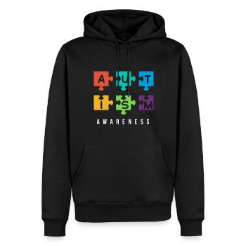 Autismus-Bewusstsein Puzzleteile - Männer Premium Bio Hoodie - Schwarz - Vorne - Nico (187cm)