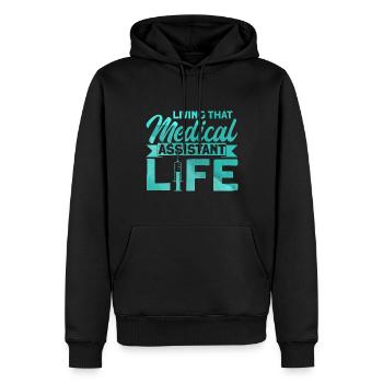 Medizinische Schule Medizinische Assistentin Assis - Männer Premium Bio Hoodie - Schwarz - Vorne - Nico (187cm)