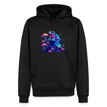 Ästhetischer Frosch Pilze Frösche - Männer Premium Bio Hoodie - Schwarz - Vorne - Nico (187cm)