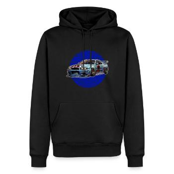 Jdm Halloween edition / Tuning Mechaniker Kostüm - Männer Premium Bio Hoodie - Schwarz - Vorne - Nico (187cm)