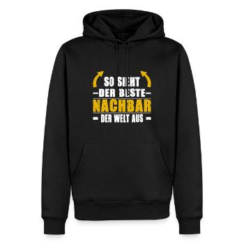 So Sieht Der Beste Nachbar Der Welt Aus - Männer Premium Bio Hoodie - Schwarz - Vorne - Nico (187cm)