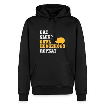 Igel Liebe Tierfreund Weißbauchigel Igelretter - Männer Premium Bio Hoodie - Schwarz - Vorne - Nico (187cm)