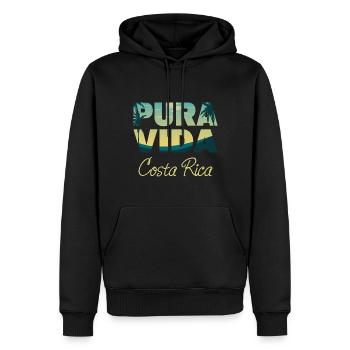 Pura Vida Costa Rica Souvenir - Tropisches Land - Männer Premium Bio Hoodie - Schwarz - Vorne - Nico (187cm)
