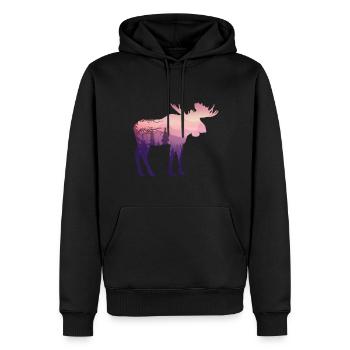 Elch - Männer Premium Bio Hoodie - Schwarz - Vorne - Nico (187cm)