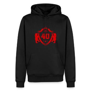 40 Nombre Armoiries - Sweat à capuche Premium bio Homme - noir - Devant - Nico (187cm)