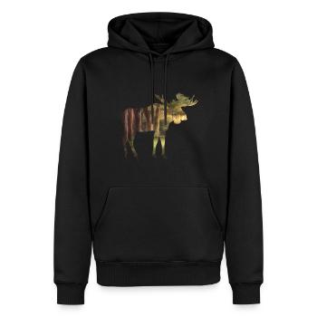 Moose - Men’s Premium Organic Hoodie - black - Front - Nico (187cm)