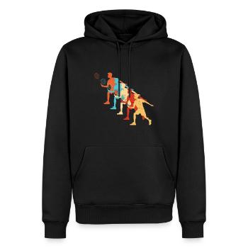 Badminton Badminton Hommes Femmes Joueur de badminton - Sweat à capuche Premium bio Homme - noir - Devant - Nico (187cm)