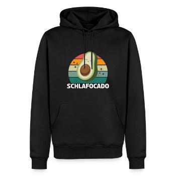 Schlafocado - Coucher de soleil vintage - Sweat à capuche Premium bio Homme - noir - Devant - Nico (187cm)