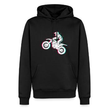 Dirt Biker Motorrad Herren Kinder Motocross Jungen - Männer Premium Bio Hoodie - Schwarz - Vorne - Nico (187cm)