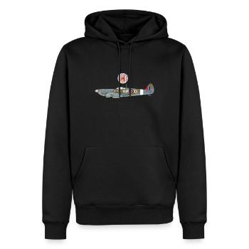 Escadron 303 Spitfire Jan Zumbach - Sweat à capuche Premium bio Homme - noir - Devant - Nico (187cm)