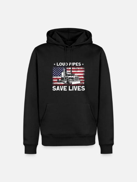 Trucker Truck Driver Semitrailer Gift - Men’s Premium Organic Hoodie - black
