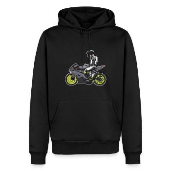 Motorcycle Lifestyle / Motorrad / Motorräder biker - Männer Premium Bio Hoodie - Schwarz - Vorne - Nico (187cm)