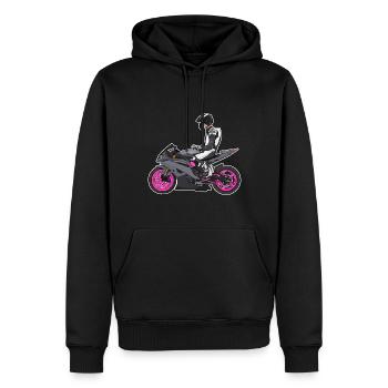 Moto Lifestyle / Moto / Moto motard - Sweat à capuche Premium bio Homme - noir - Devant - Nico (187cm)