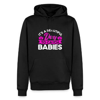 Obstétricien Doula Cadeau de sage-femme - Sweat à capuche Premium bio Homme - noir - Devant - Nico (187cm)